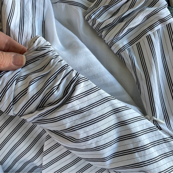 A.L.C. Diller Striped Draped Cotton Midi Skirt 4 - Picture 7 of 8